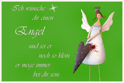 Kostenloses Foto Schutzengelkarte mit Spruch pixelio.de
